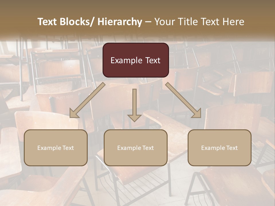 A Classroom Filled With Lots Of Wooden Chairs PowerPoint Template