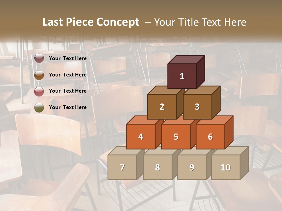 A Classroom Filled With Lots Of Wooden Chairs PowerPoint Template