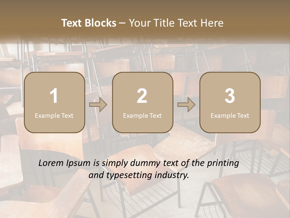 A Classroom Filled With Lots Of Wooden Chairs PowerPoint Template