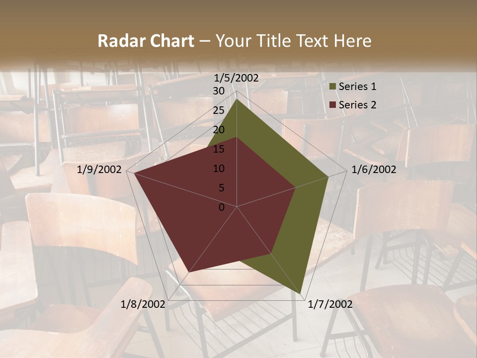 A Classroom Filled With Lots Of Wooden Chairs PowerPoint Template