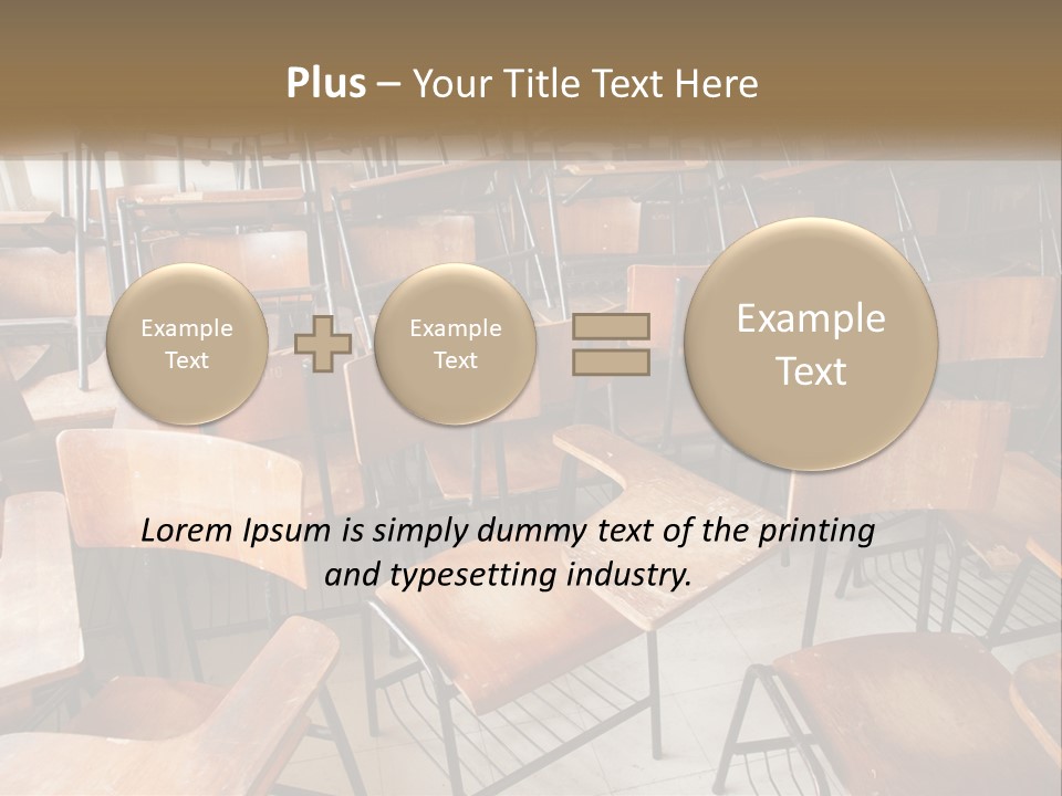 A Classroom Filled With Lots Of Wooden Chairs PowerPoint Template