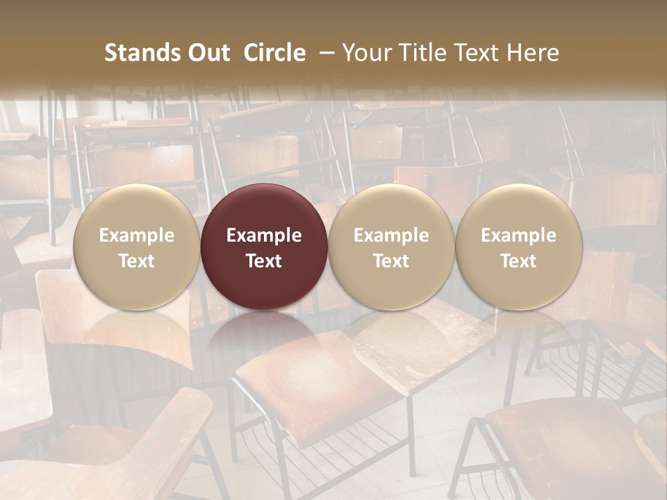 A Classroom Filled With Lots Of Wooden Chairs PowerPoint Template