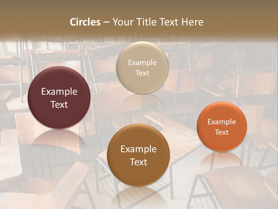 A Classroom Filled With Lots Of Wooden Chairs PowerPoint Template