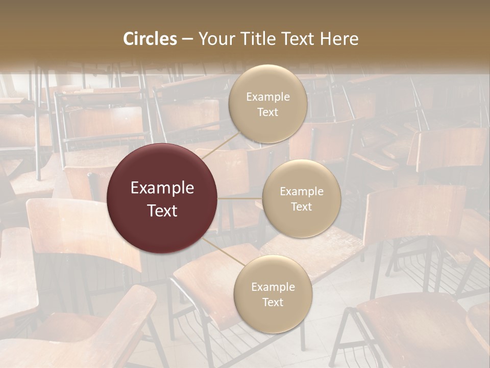 A Classroom Filled With Lots Of Wooden Chairs PowerPoint Template