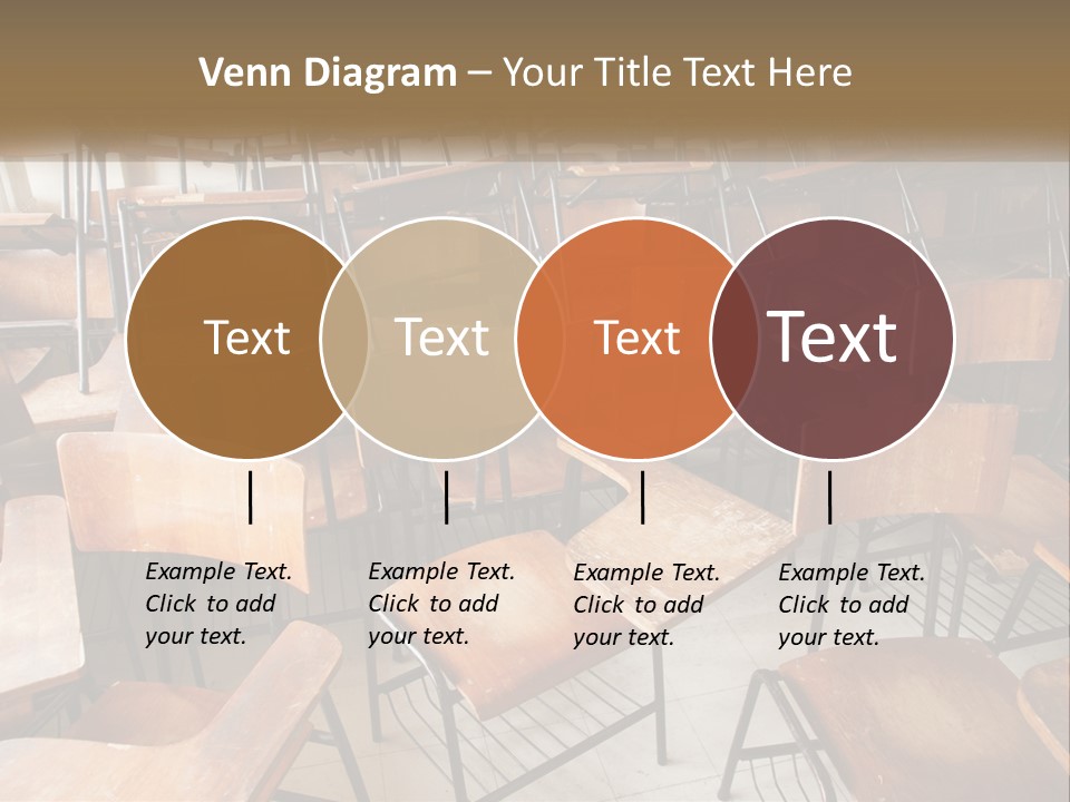 A Classroom Filled With Lots Of Wooden Chairs PowerPoint Template