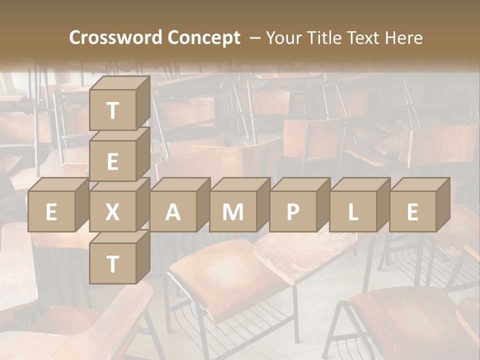 A Classroom Filled With Lots Of Wooden Chairs PowerPoint Template