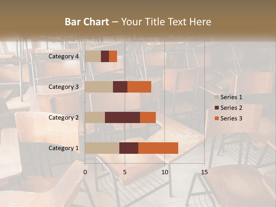 A Classroom Filled With Lots Of Wooden Chairs PowerPoint Template
