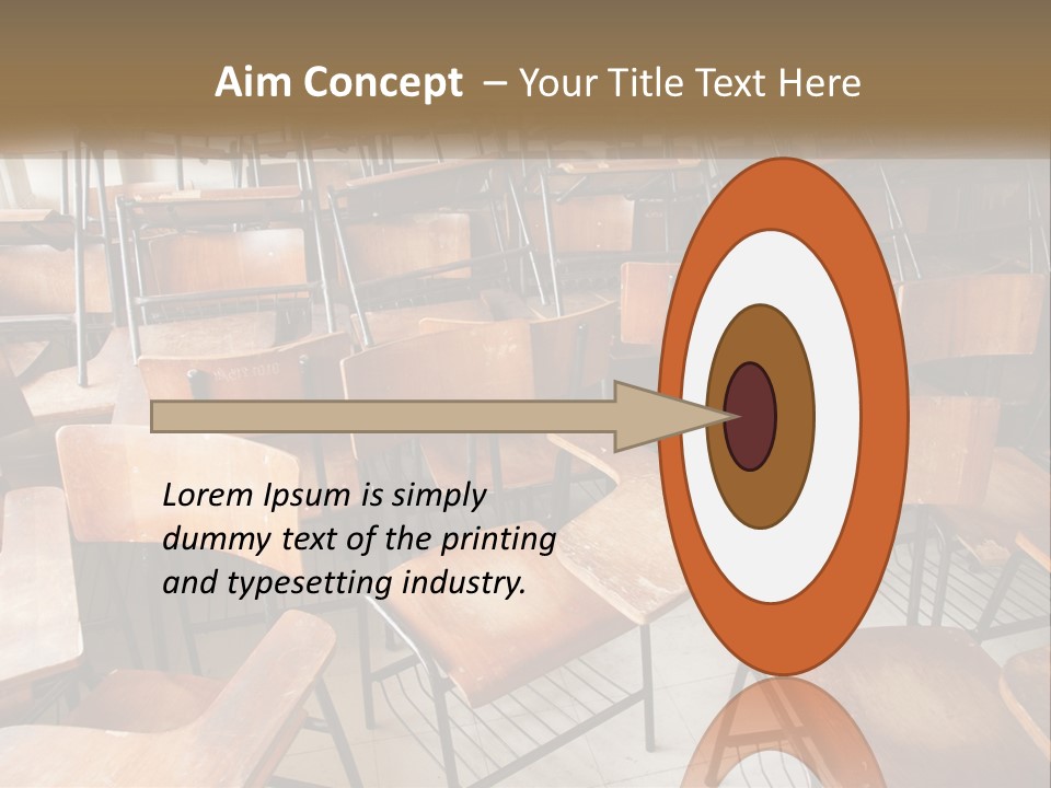 A Classroom Filled With Lots Of Wooden Chairs PowerPoint Template