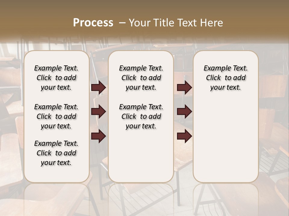 A Classroom Filled With Lots Of Wooden Chairs PowerPoint Template