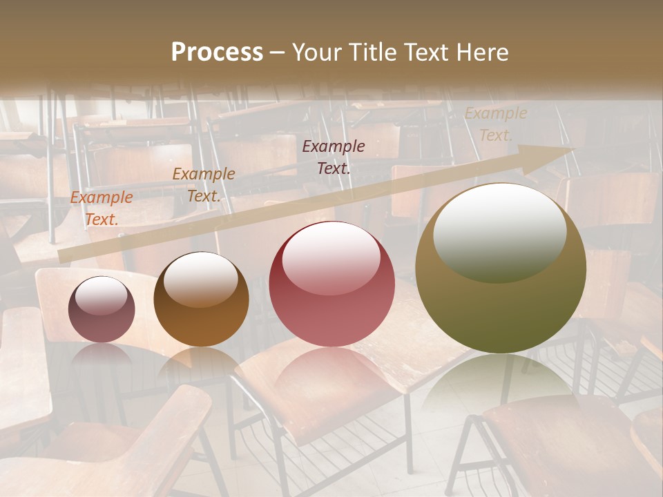 A Classroom Filled With Lots Of Wooden Chairs PowerPoint Template