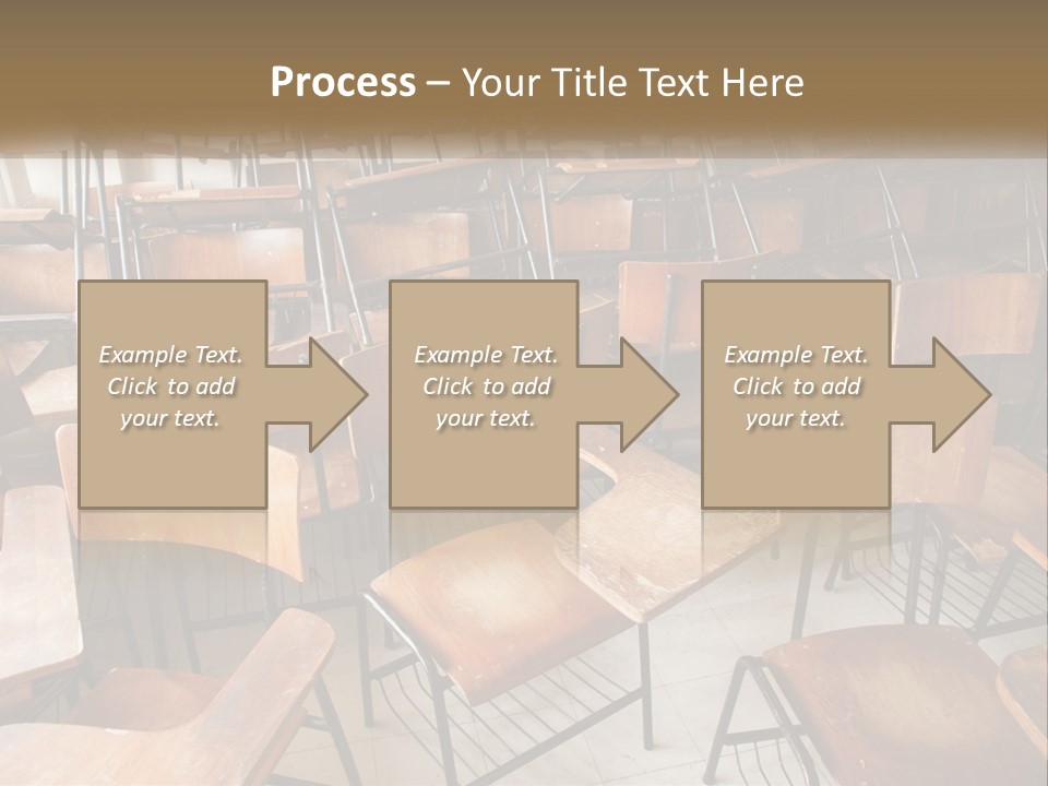 A Classroom Filled With Lots Of Wooden Chairs PowerPoint Template