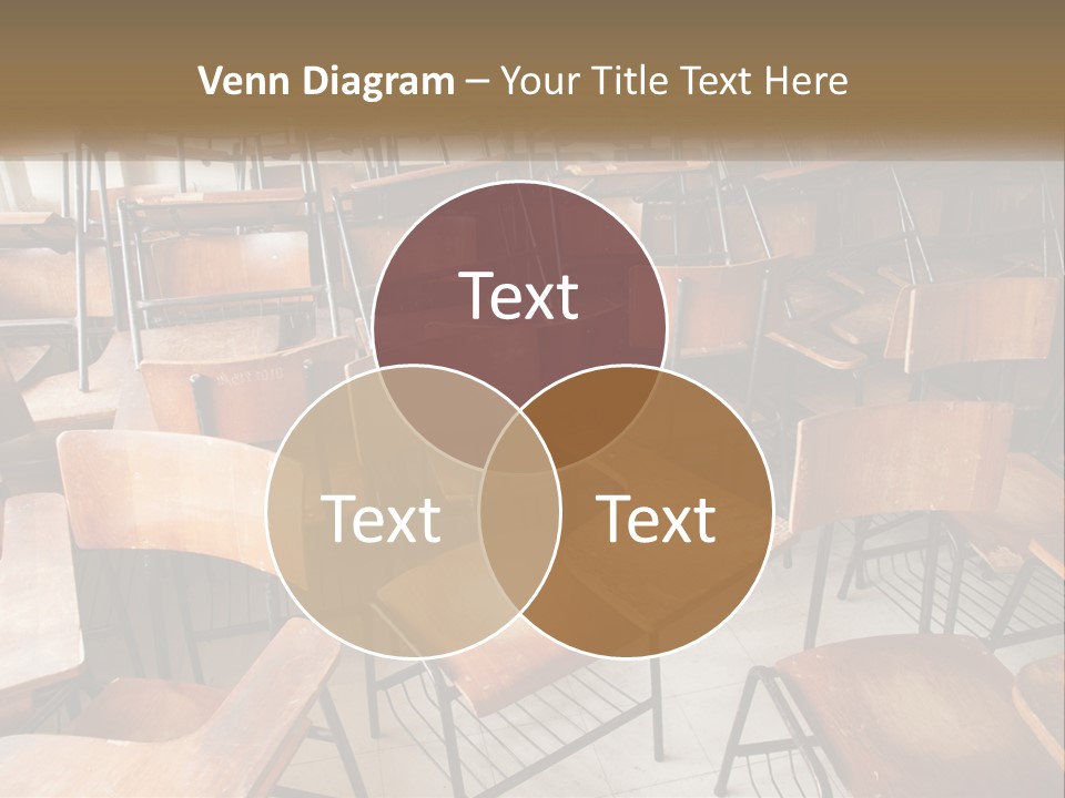 A Classroom Filled With Lots Of Wooden Chairs PowerPoint Template