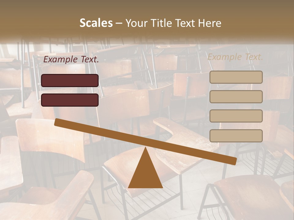 A Classroom Filled With Lots Of Wooden Chairs PowerPoint Template