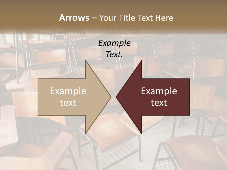 A Classroom Filled With Lots Of Wooden Chairs PowerPoint Template