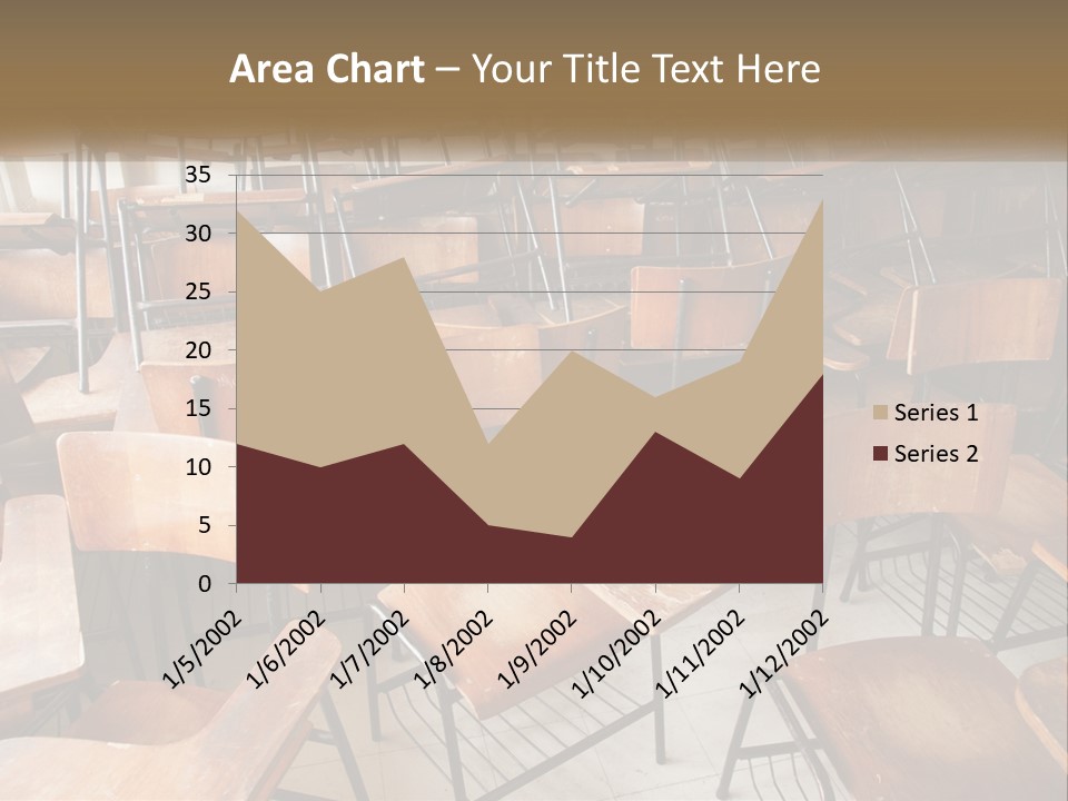 A Classroom Filled With Lots Of Wooden Chairs PowerPoint Template