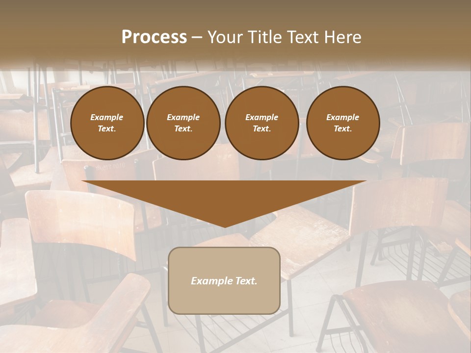 A Classroom Filled With Lots Of Wooden Chairs PowerPoint Template