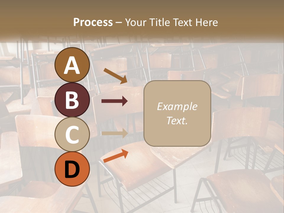 A Classroom Filled With Lots Of Wooden Chairs PowerPoint Template