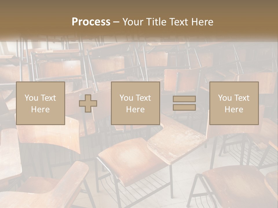 A Classroom Filled With Lots Of Wooden Chairs PowerPoint Template