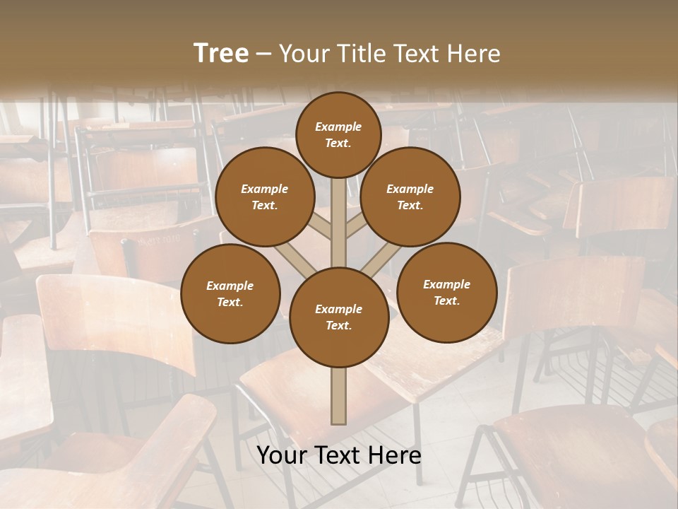 A Classroom Filled With Lots Of Wooden Chairs PowerPoint Template