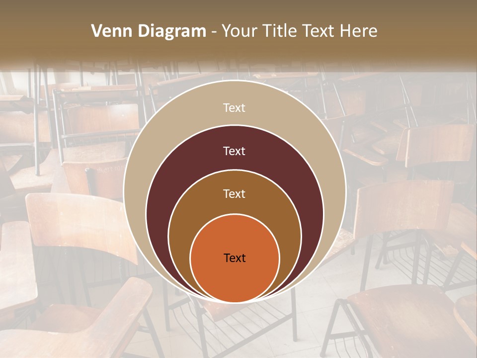 A Classroom Filled With Lots Of Wooden Chairs PowerPoint Template