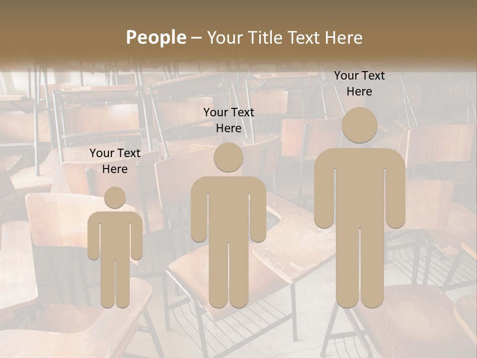 A Classroom Filled With Lots Of Wooden Chairs PowerPoint Template