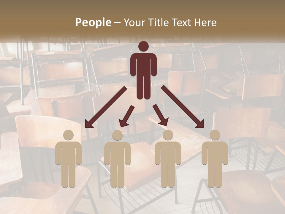 A Classroom Filled With Lots Of Wooden Chairs PowerPoint Template