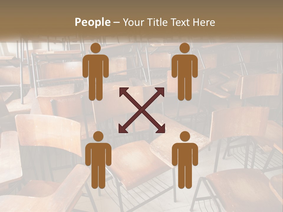 A Classroom Filled With Lots Of Wooden Chairs PowerPoint Template