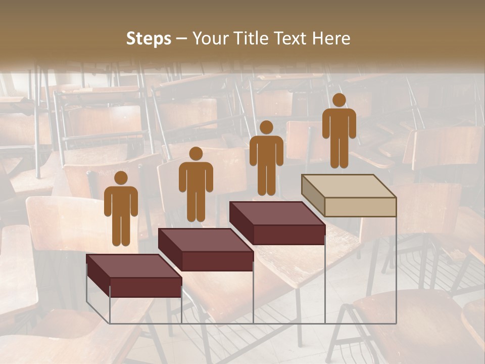 A Classroom Filled With Lots Of Wooden Chairs PowerPoint Template