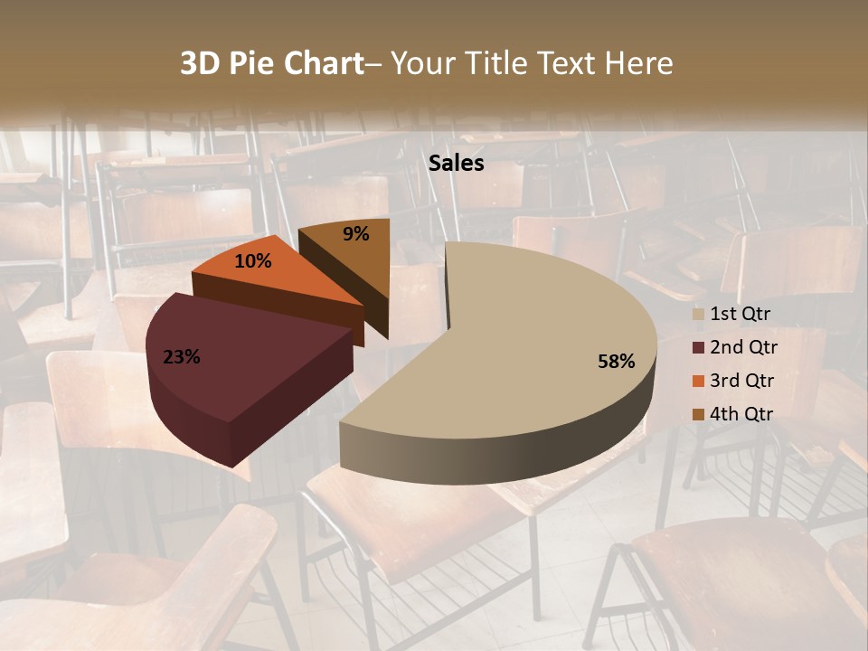A Classroom Filled With Lots Of Wooden Chairs PowerPoint Template