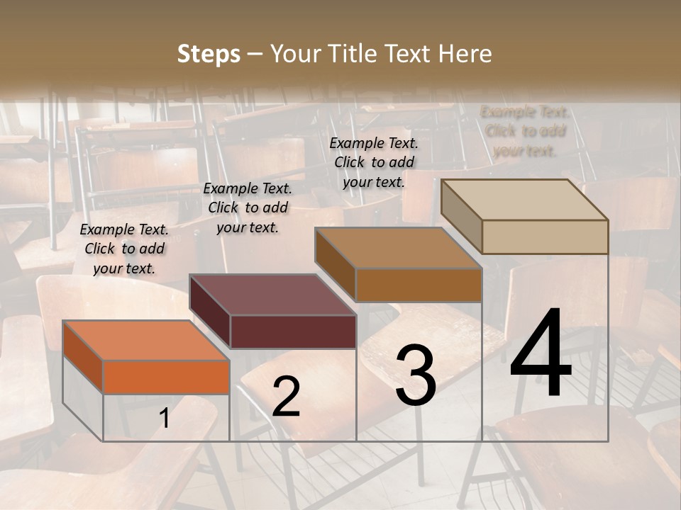 A Classroom Filled With Lots Of Wooden Chairs PowerPoint Template