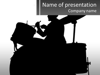 A Silhouette Of A Man Playing The Drums PowerPoint Template