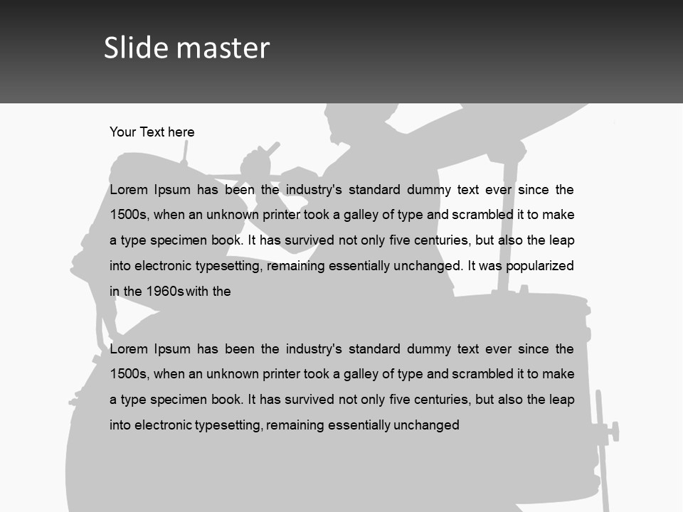 A Silhouette Of A Man Playing The Drums PowerPoint Template