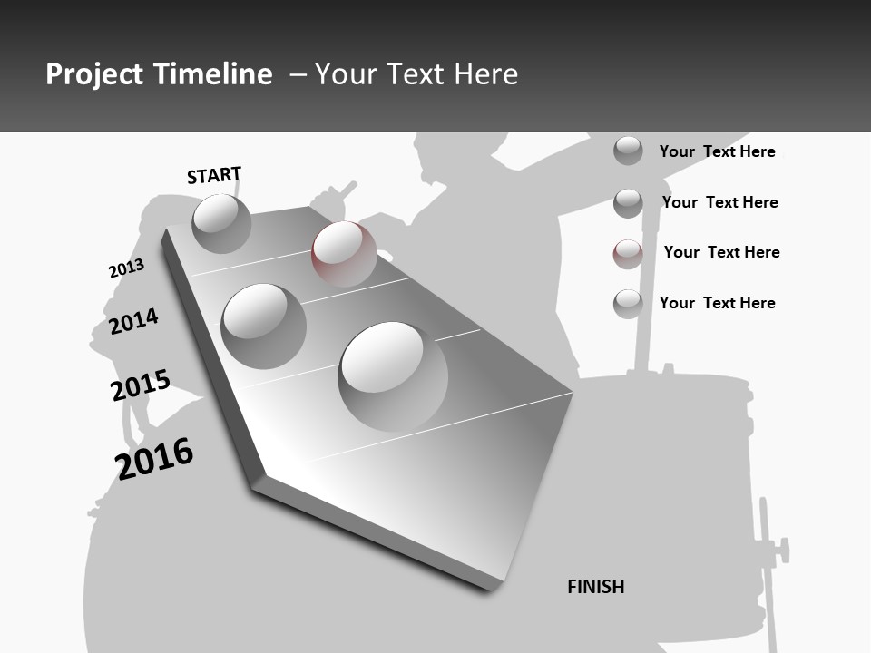 A Silhouette Of A Man Playing The Drums PowerPoint Template