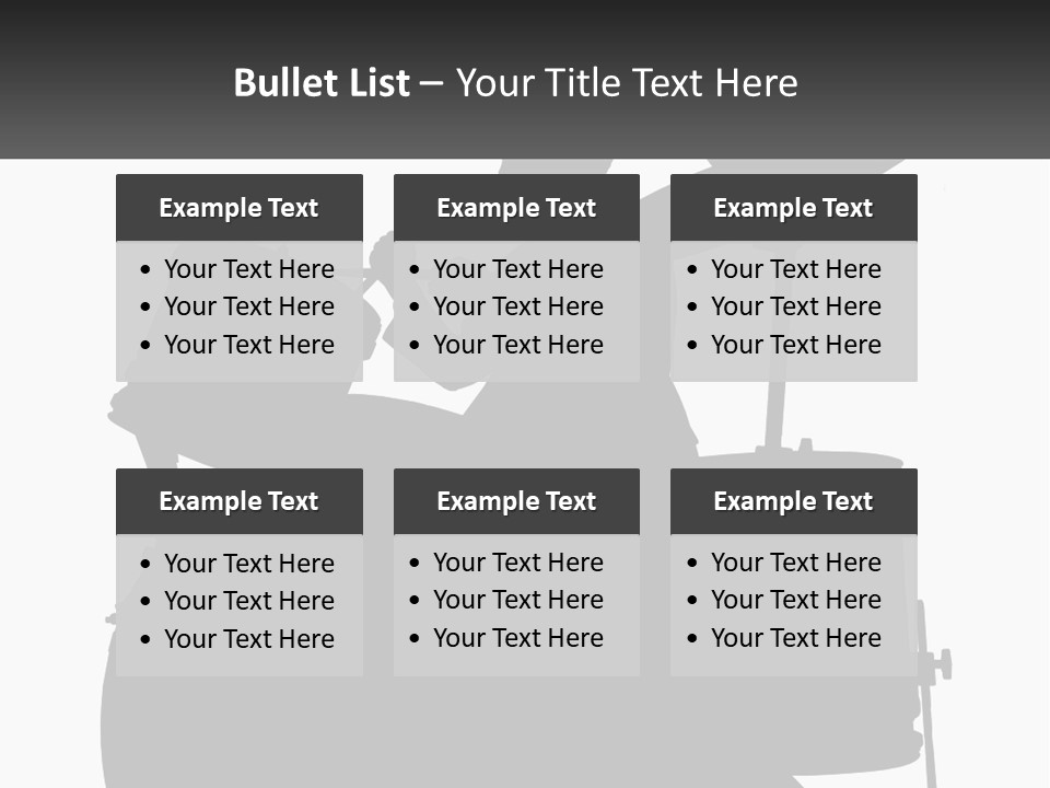A Silhouette Of A Man Playing The Drums PowerPoint Template