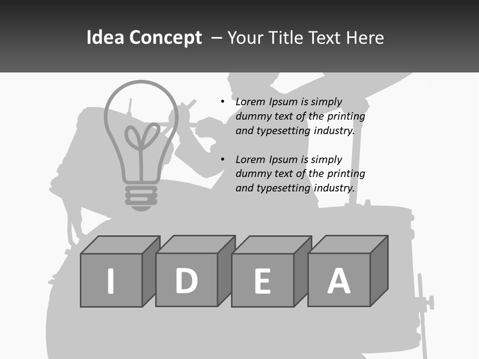 A Silhouette Of A Man Playing The Drums PowerPoint Template