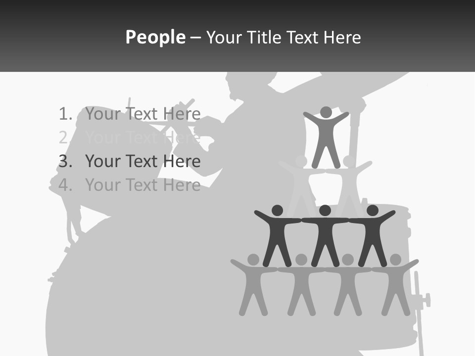 A Silhouette Of A Man Playing The Drums PowerPoint Template