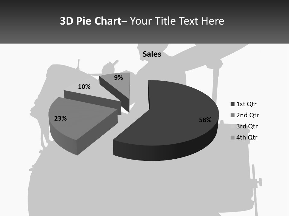 A Silhouette Of A Man Playing The Drums PowerPoint Template