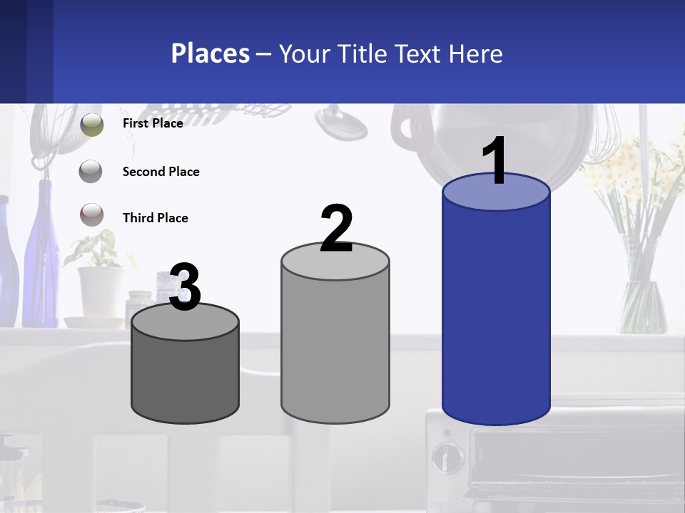 A Stove Top Oven Sitting Next To A Wall With Pots And Pans On It PowerPoint Template