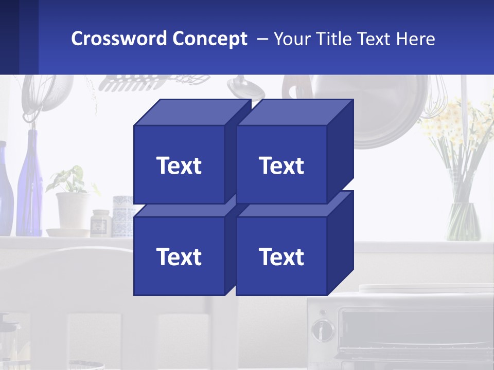 A Stove Top Oven Sitting Next To A Wall With Pots And Pans On It PowerPoint Template