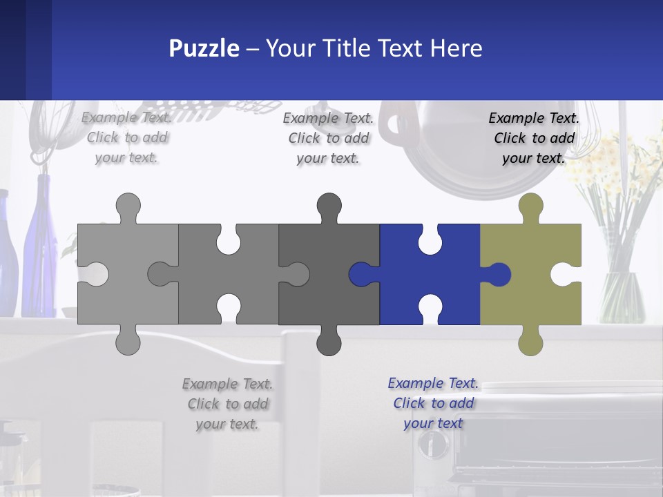 A Stove Top Oven Sitting Next To A Wall With Pots And Pans On It PowerPoint Template