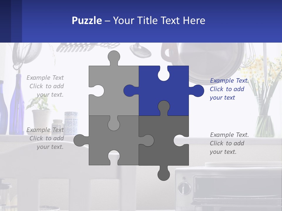 A Stove Top Oven Sitting Next To A Wall With Pots And Pans On It PowerPoint Template