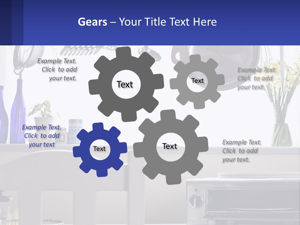 A Stove Top Oven Sitting Next To A Wall With Pots And Pans On It PowerPoint Template