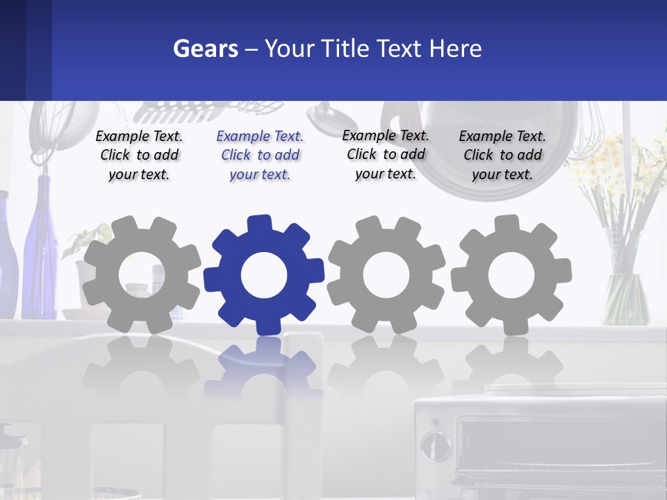 A Stove Top Oven Sitting Next To A Wall With Pots And Pans On It PowerPoint Template