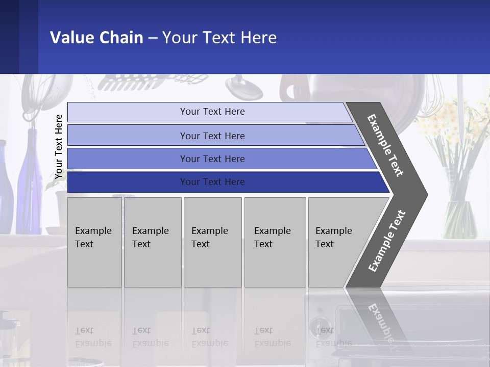 A Stove Top Oven Sitting Next To A Wall With Pots And Pans On It PowerPoint Template