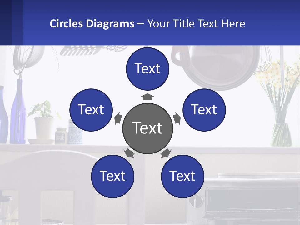 A Stove Top Oven Sitting Next To A Wall With Pots And Pans On It PowerPoint Template
