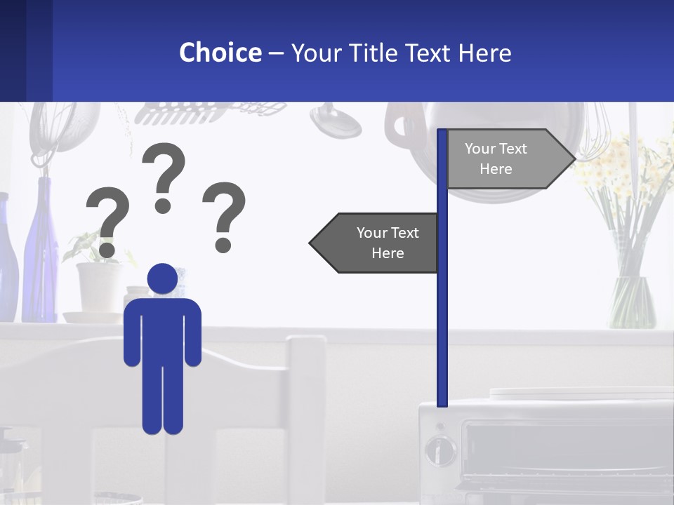 A Stove Top Oven Sitting Next To A Wall With Pots And Pans On It PowerPoint Template