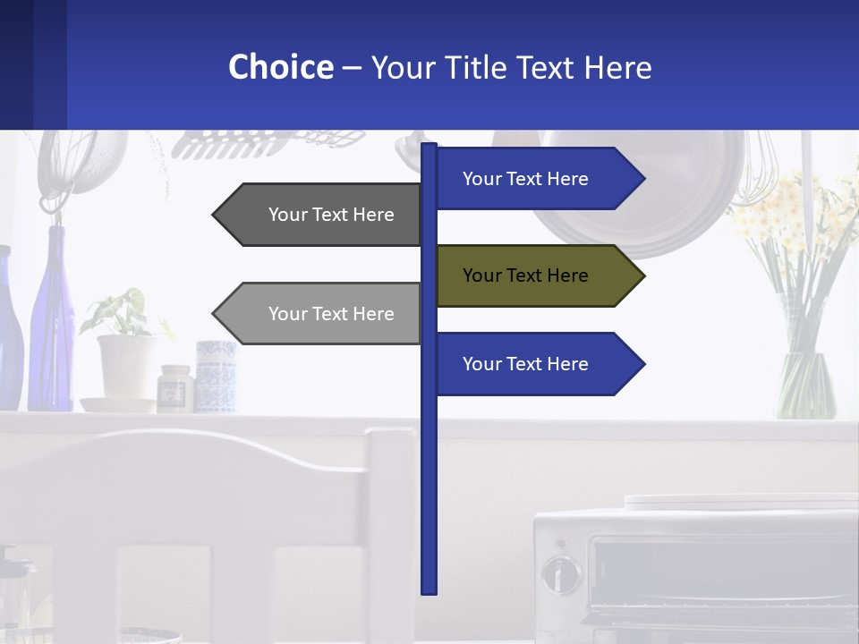 A Stove Top Oven Sitting Next To A Wall With Pots And Pans On It PowerPoint Template