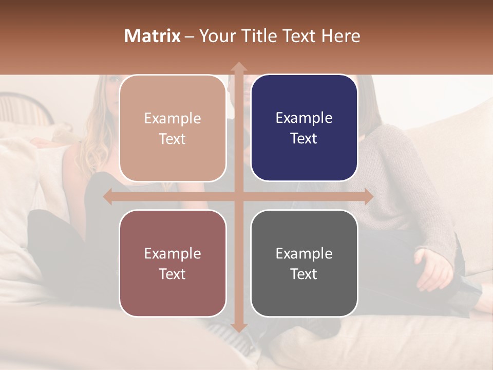 A Man And Woman Sitting On A Couch Pointing At Something PowerPoint Template