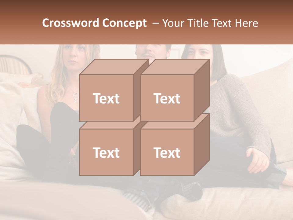 A Man And Woman Sitting On A Couch Pointing At Something PowerPoint Template