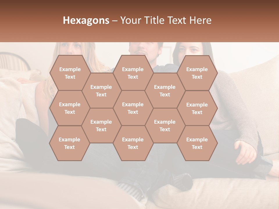 A Man And Woman Sitting On A Couch Pointing At Something PowerPoint Template